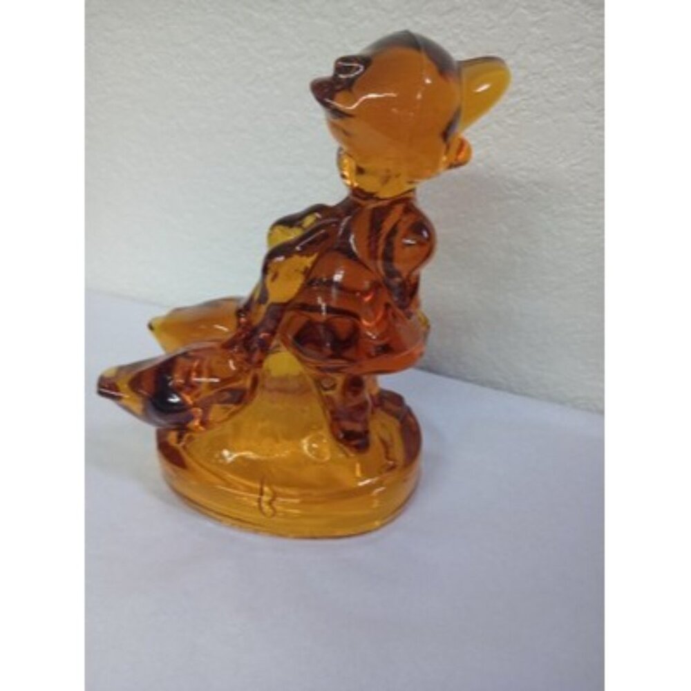 Art Glass LE Smith Amber Hummel Girl With Geese Figurine